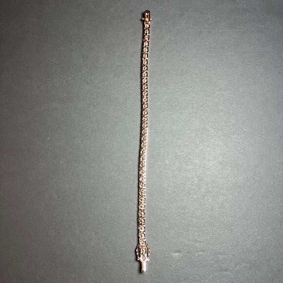 JCM CZ Cubic Zirconia Rose Gold Tone Elegant Tennis Bracelet 8" - Picture 5 of 6